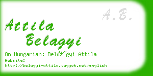 attila belagyi business card